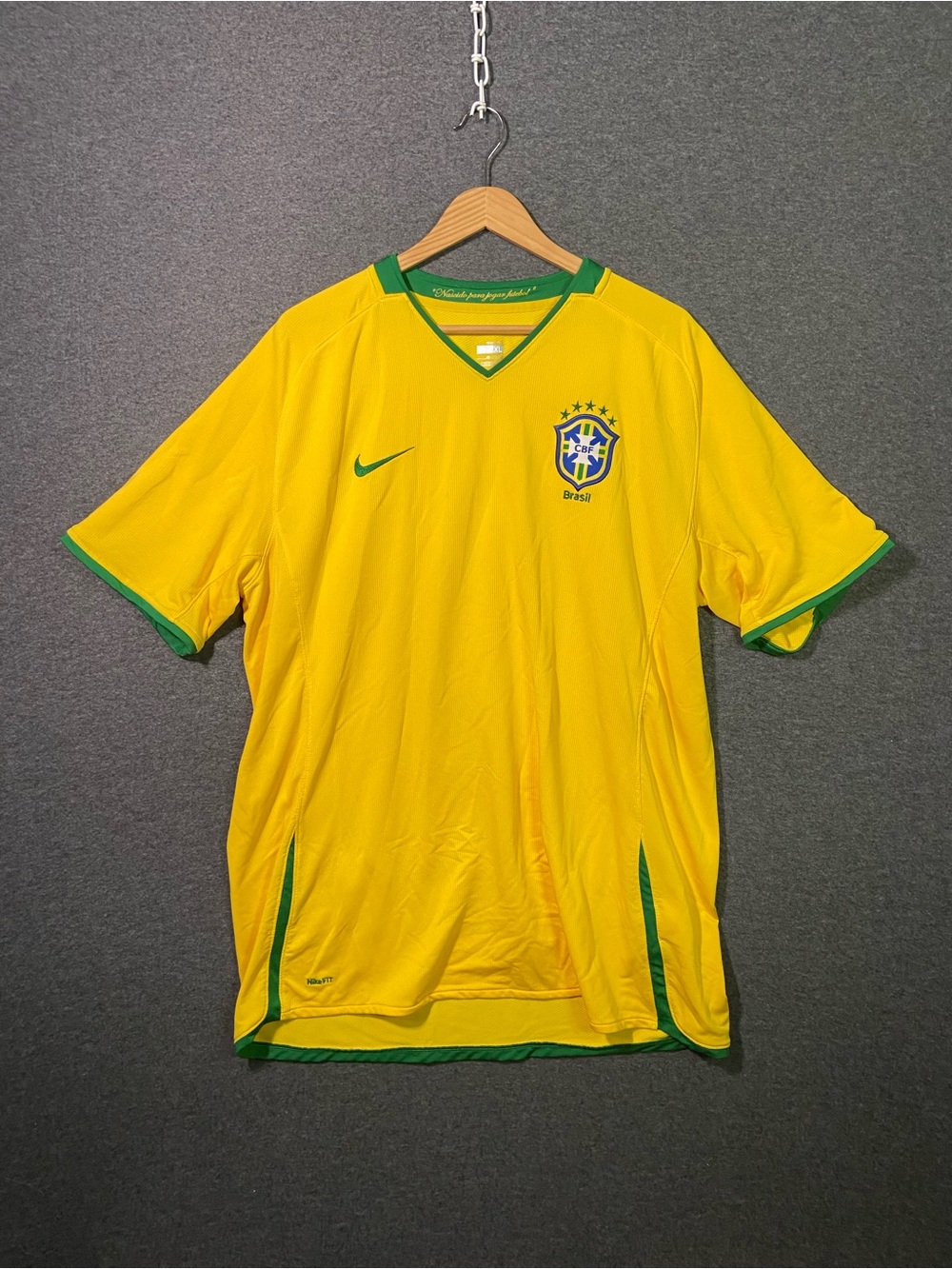 Vintage 2008 Nike Brazil Home Soccer Jersey Shirt XXL CBF Yellow Brasil 253949